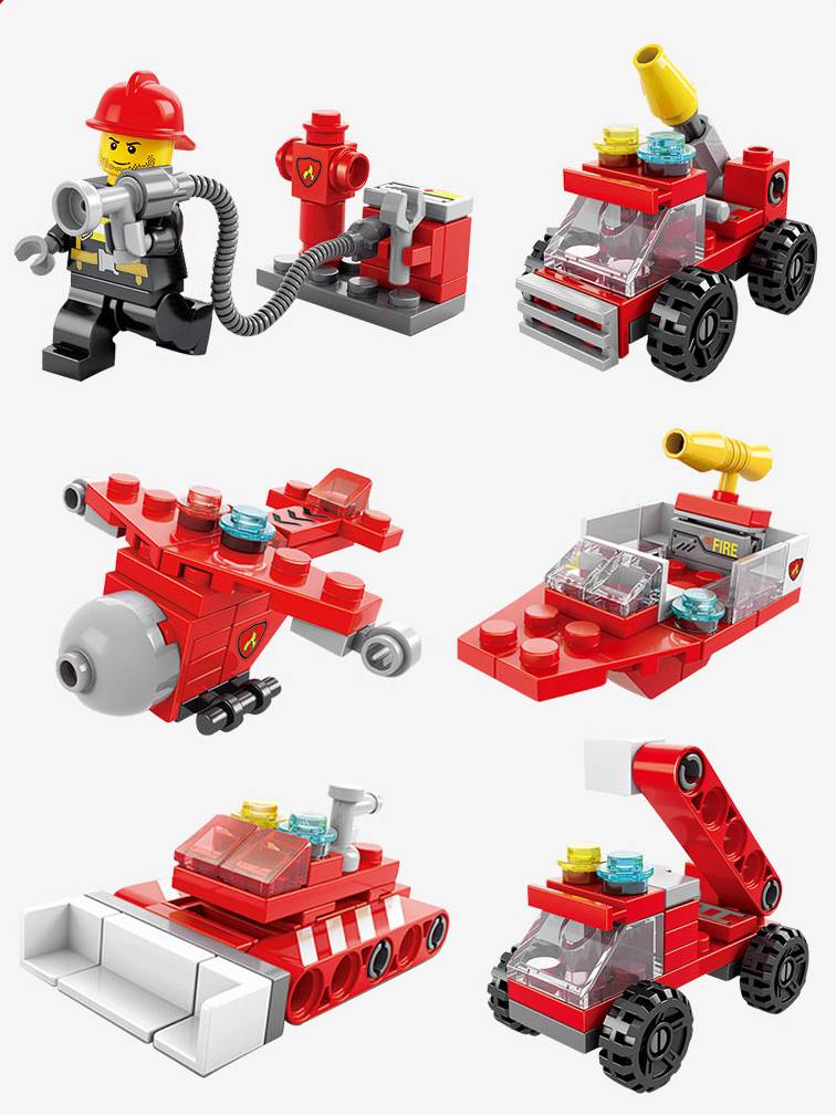 142pcs city fire truck building kit for kids 6 12 years old 6 in 1 building block fire toys building sets birthday gifts for girls boys details 2