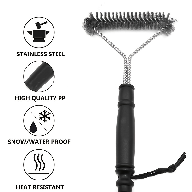 1pc Grill Brush 14 Non Slip Steel Wire Bbq Grill Cleaning Brush Barbecue Bbq  Tool Kitchen Gadgets Kitchen Accessories Home Kitchen Items Outdoor Decor, Save Money On Temu
