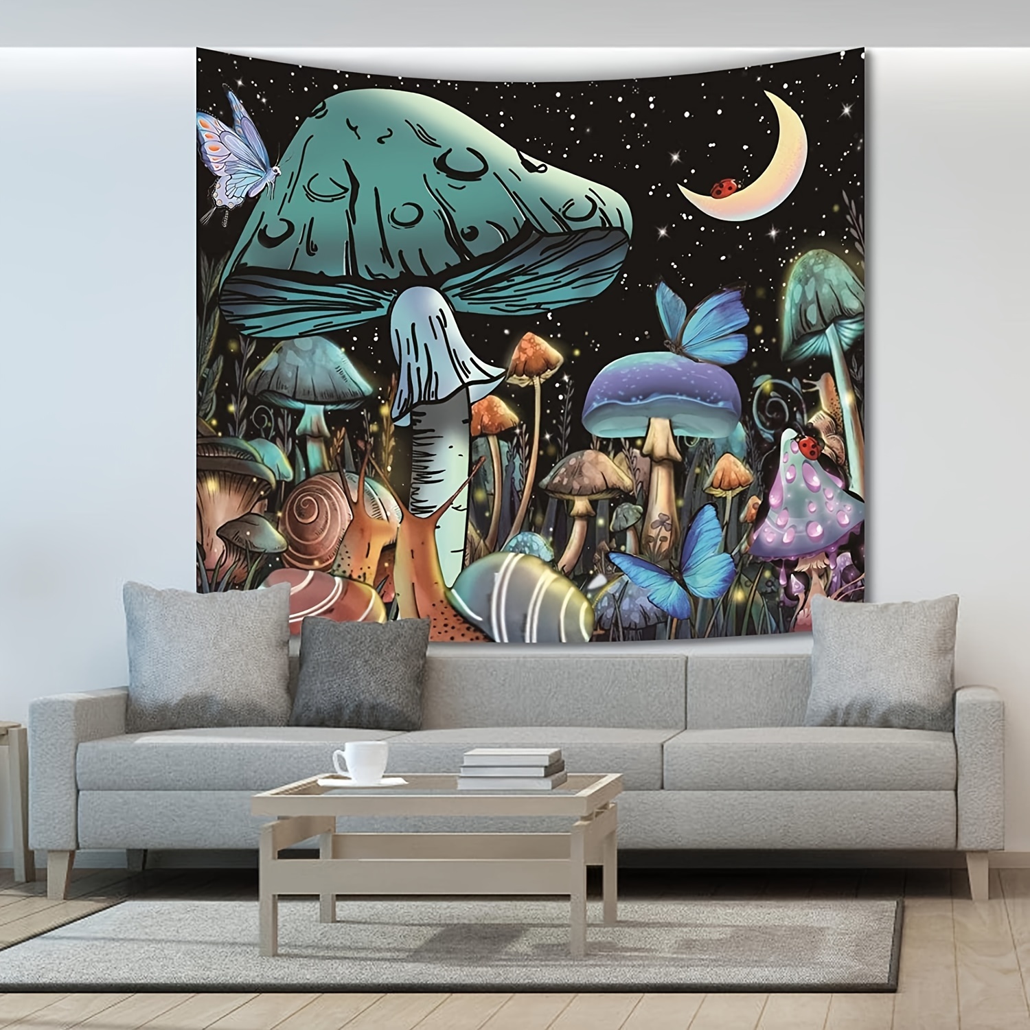 Mushroom Forest Astronaut Tapestry Wall Hanging Bohemian Witchcraft  Mysterious Tapestry For Dormitory Living Room Home Decoration With  Installation Kit - Temu