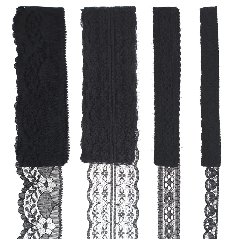 1 Yard High Quality Beautiful Black Lace Ribbon Tape 90MM Lace