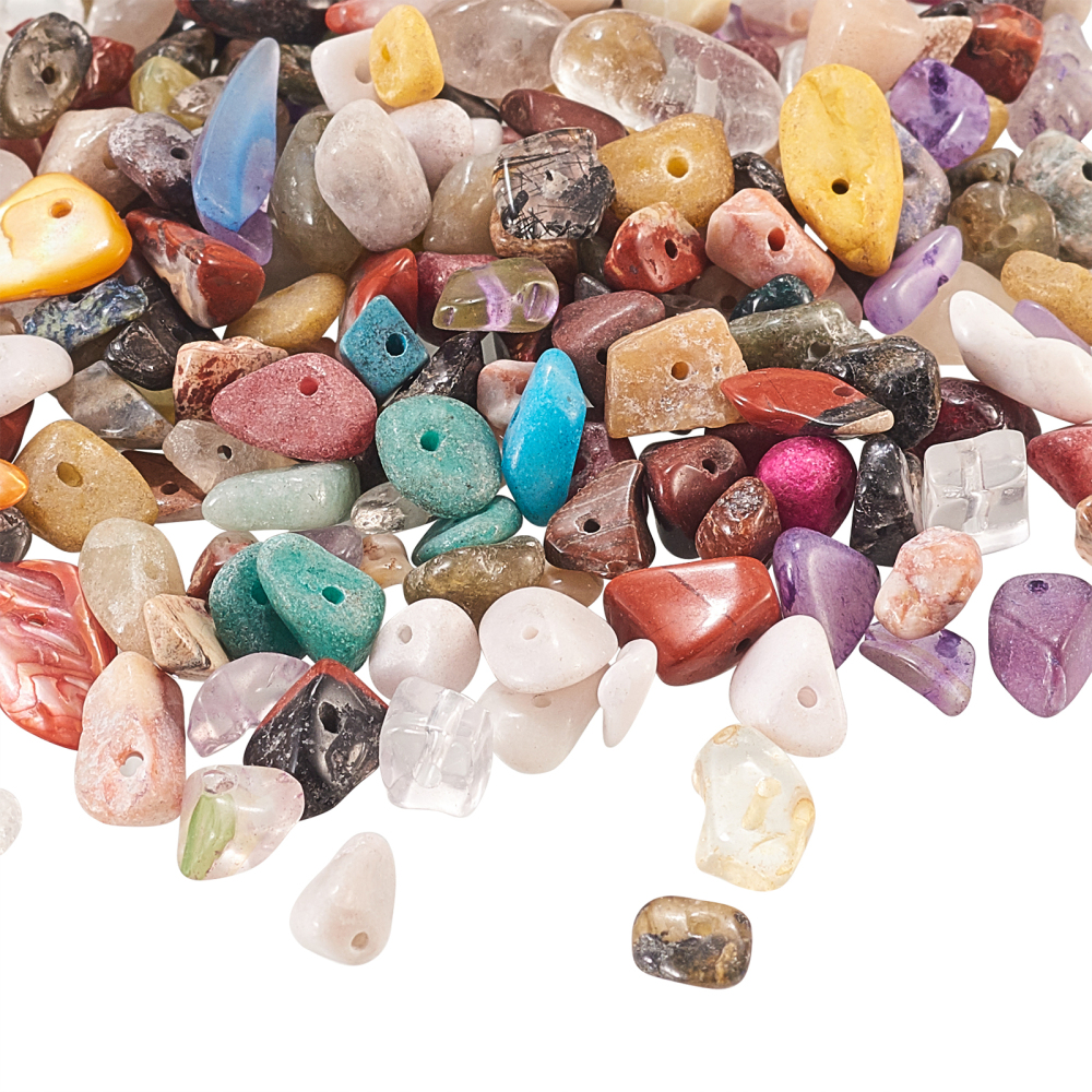 Mezcla de piedras preciosas e imitaciones de piedras 8 - 11 mm - Multicolor  x80cm - Perles & Co