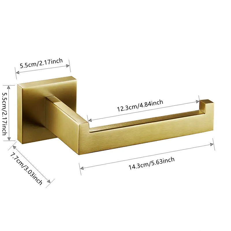 2pcs elegant golden stainless steel bathroom accessory set wall mounted towel bar toilet paper holder sleek with textured towel display ideal for contemporary home decor bathroom decor and accessories Product details 8