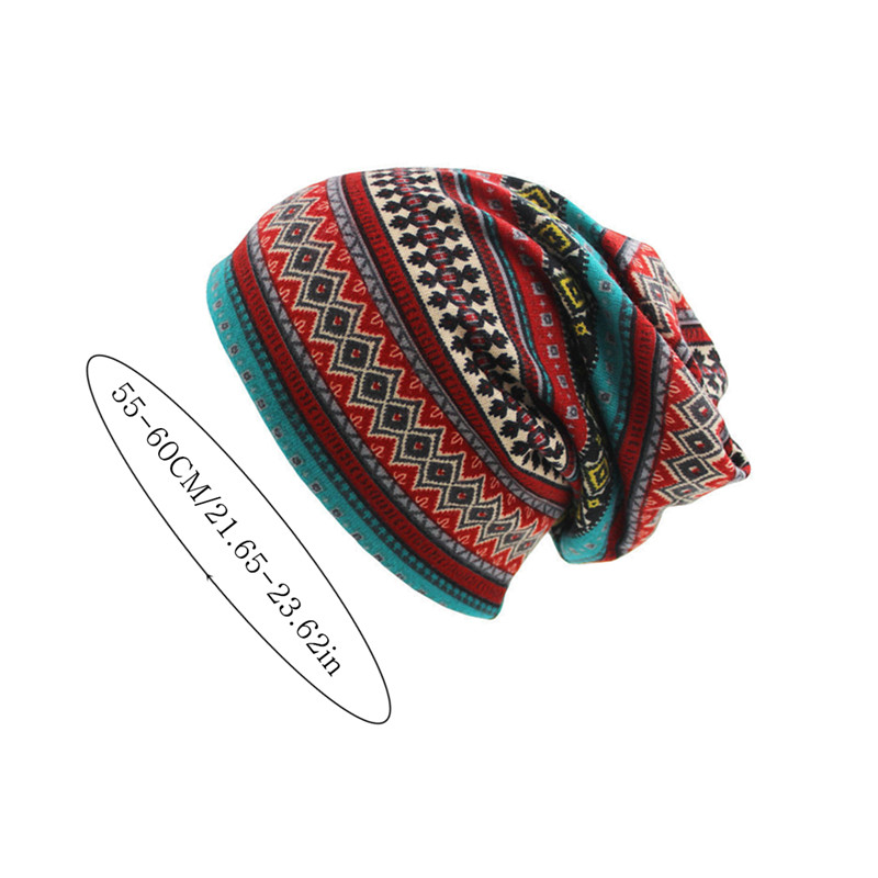 autumn winter vintage beanies hat boho style warm hat dual use head wrap scarf details 1