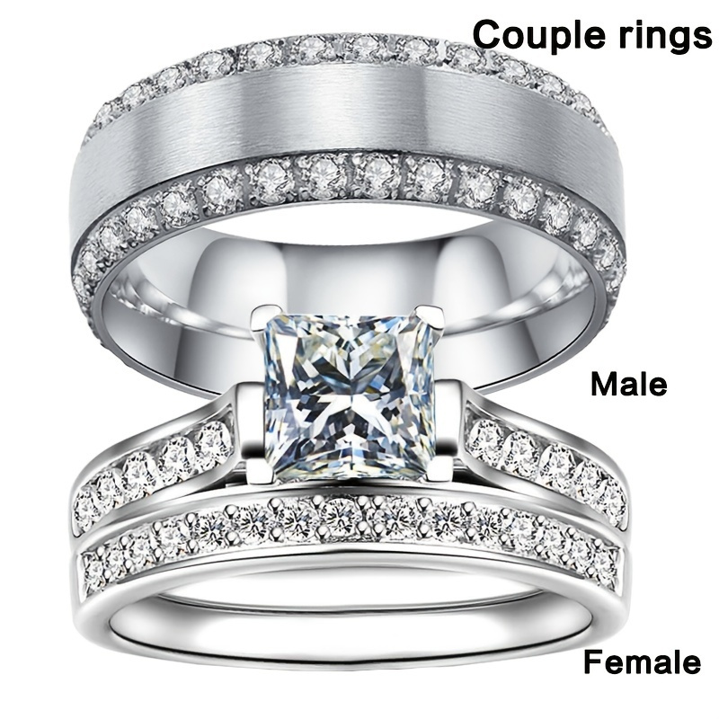 alianzas de boda de acero, teno alianzas acero, Anillos de boda de acero  con cerámica y 1 diamante (0642617DS1), anillos de boda, Joyas