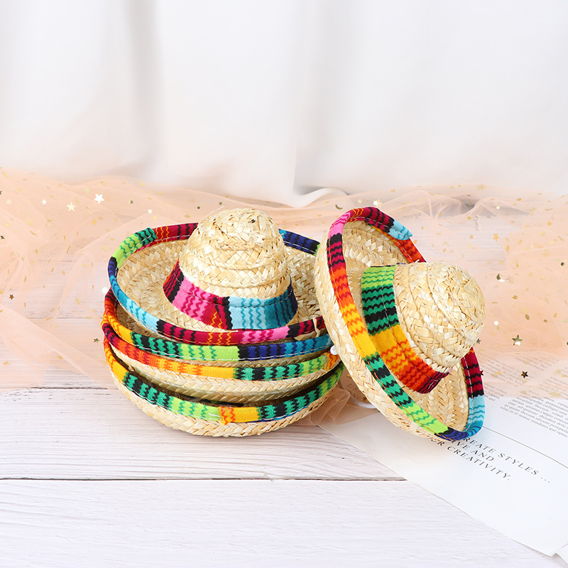 Adjustable Pet Sombrero Straw Hat For Summer Sun Protection - Temu