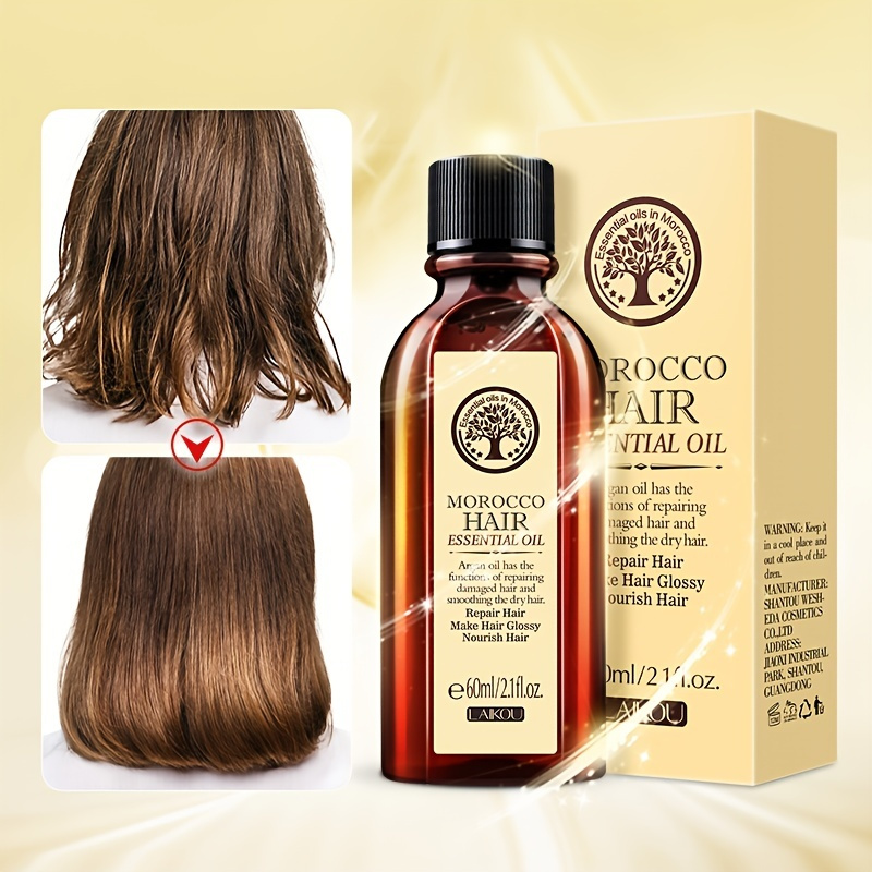 Laikou Morocco Hair Oil Smooth Dry Hair Essence Nourishing Repair Split  Ends 60ml - Beauty & Personal Care - Temu