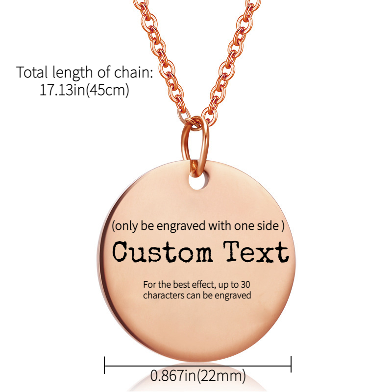 Customizable Round shaped Necklet Words Free Engraved Couple - Temu