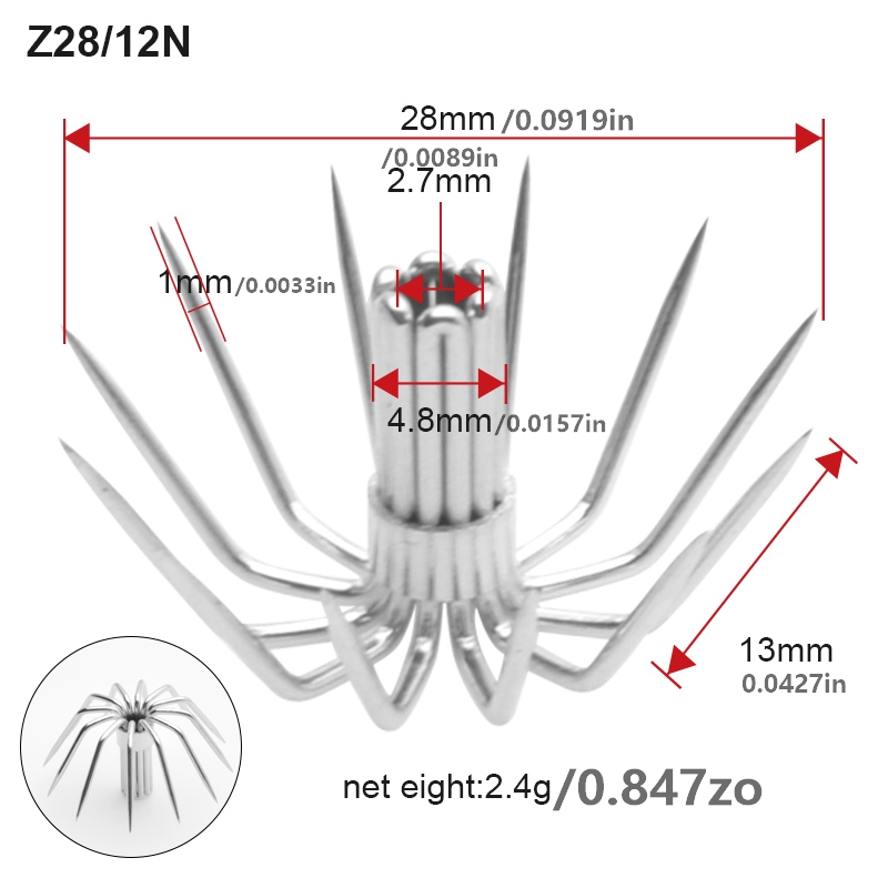 Luminous Stainless Steel Squid Hooks Barbs free - Temu Canada