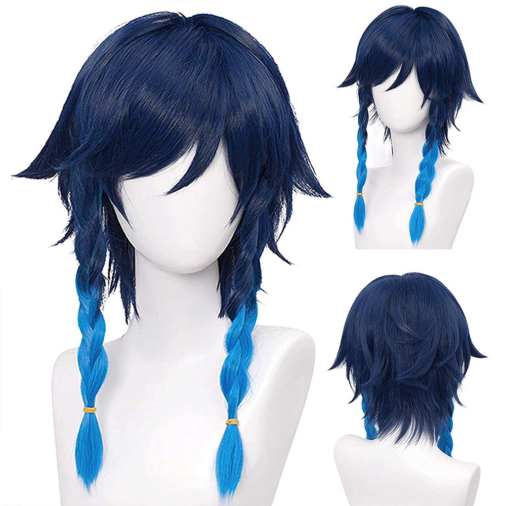 Summer Time Rendering Anime Blue-black Hair Cosplay Wig Short Hair  Halloween