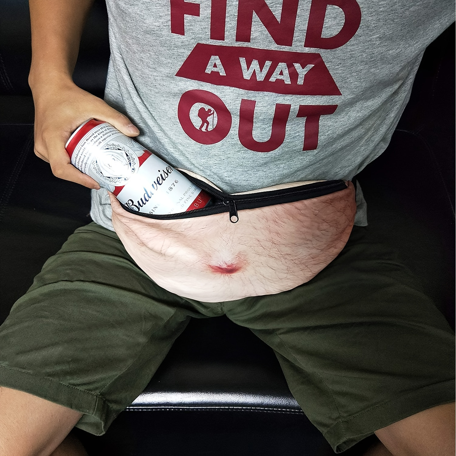 Men's Waist Bag Dad Bag Fake Beer Belly Waist Bag Fanny Pack Funny Prank  Gift - Temu