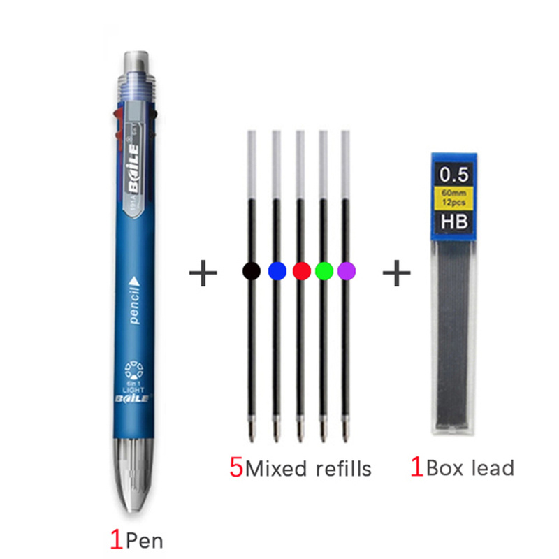6-en-1 stylos à bille multicolores 5 couleurs stylo à bille 1 crayon  automatique avec gomme pour école bureau fournitures d'écriture papeterie -  Temu Switzerland