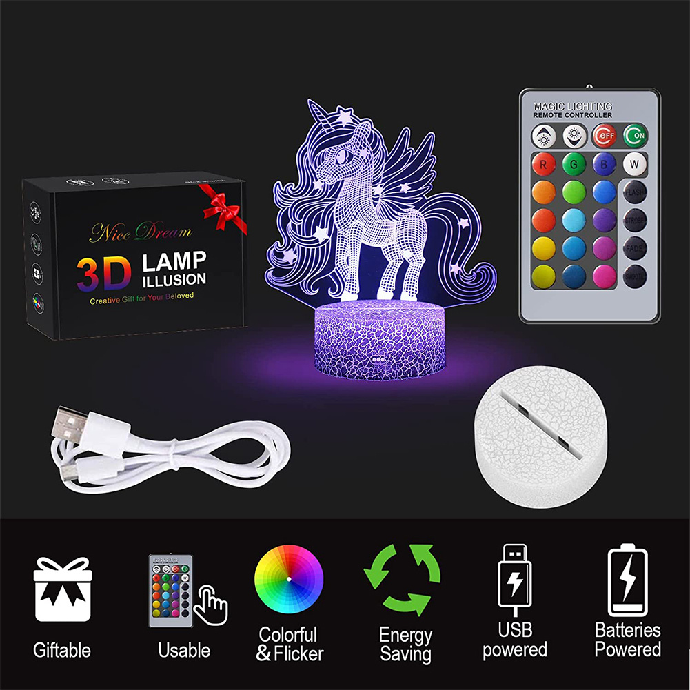 Luz nocturna de unicornio para niños, máquina de sonido remota, luz  nocturna de bebé para habitación de niños, 16 colores de silicona para  niños
