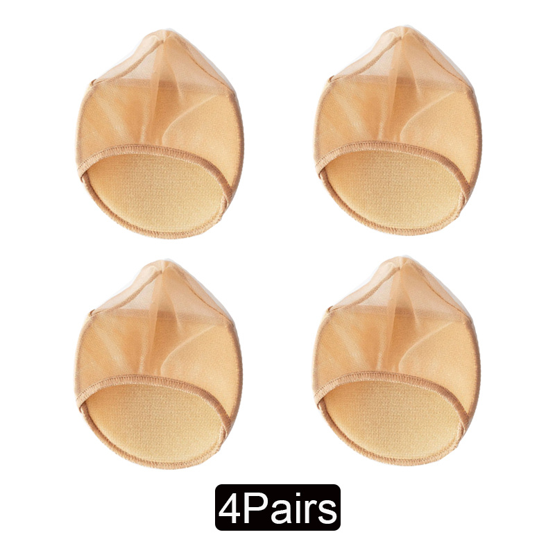 Essential Invisible Socks For High Heels, Featuring 4 Pairs Of Half-length Forefoot Socks