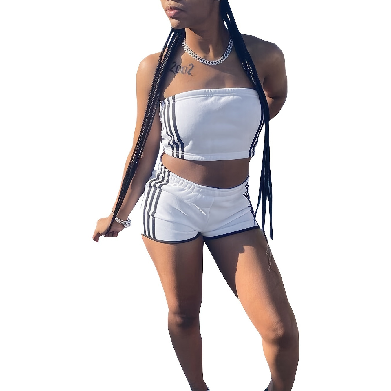 Adidas two piece on sale crop top and shorts