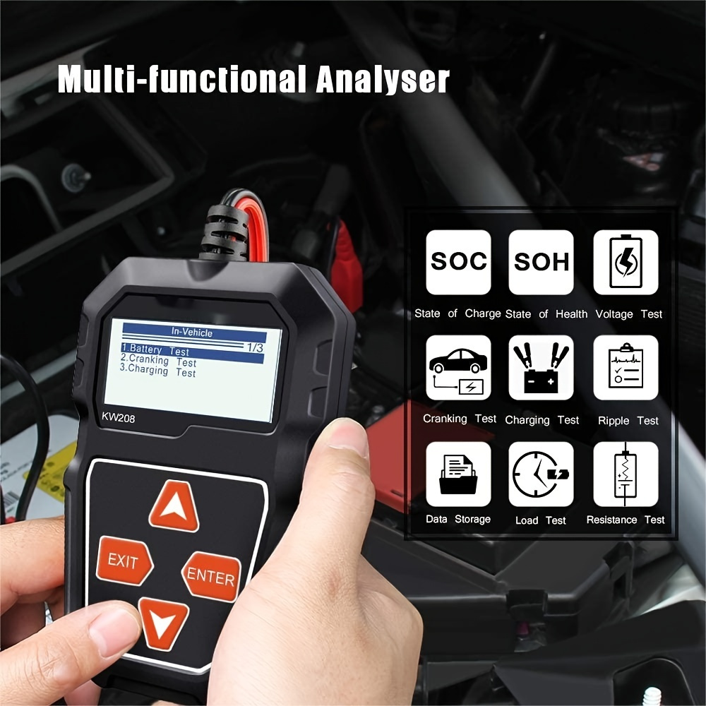 12v Car Battery Tester, 1002000 Cca Load Tester Automotive Alternator