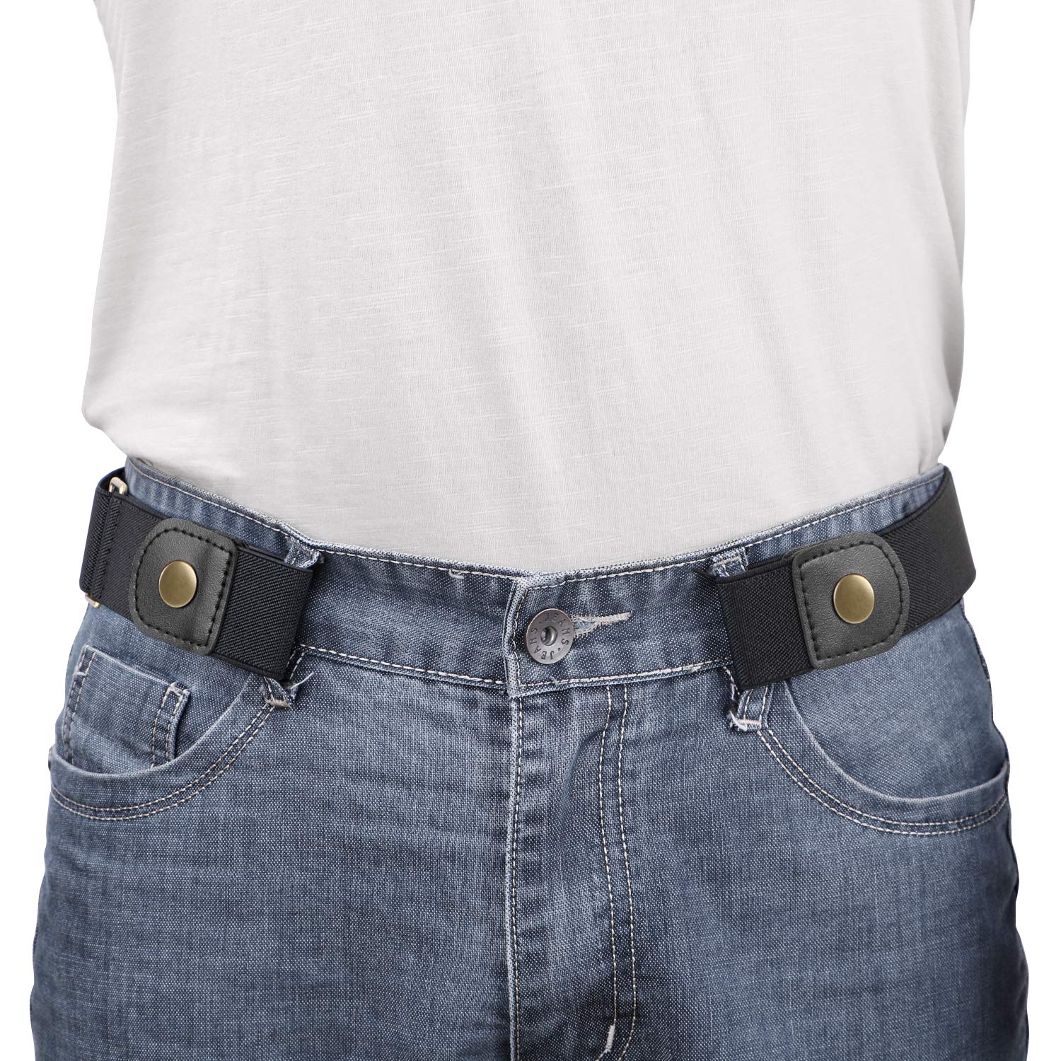 1pc Men's Buckleless Belt Jeans No Buckle Stretch Belt | Shop Now For ...