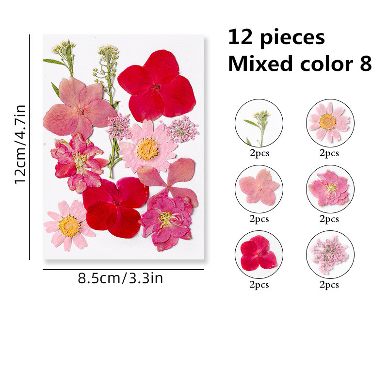 15 Types 37pcs Pink Dried Pressed Flowers for Resin Molds,Real Natural Pressed Flowers for DIY Art Crafts,Candle Making, Nails Décor,Soap Making, Phon