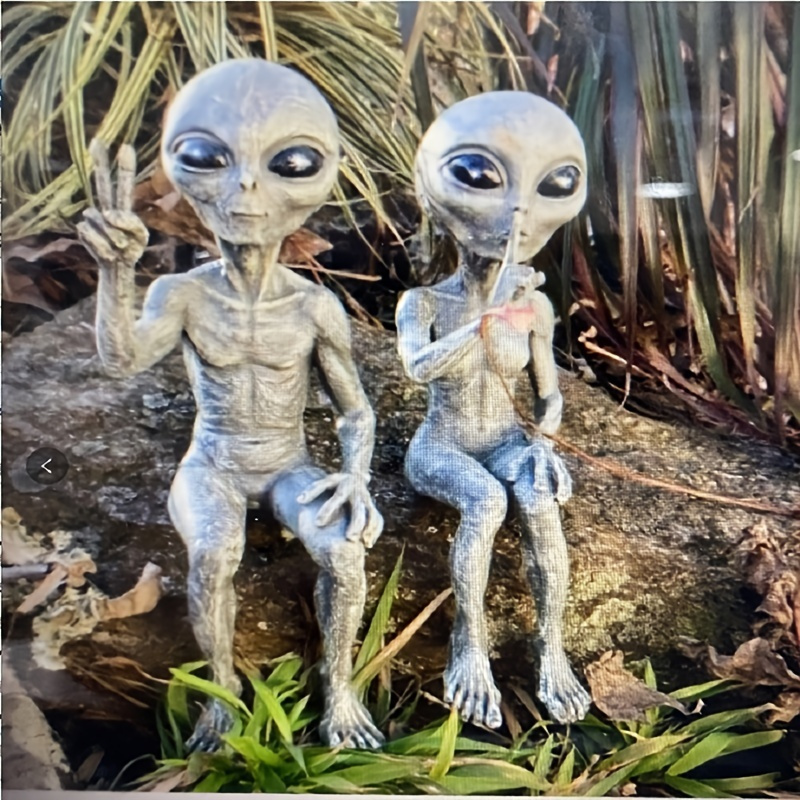 1pc, Outer Space Alien Resin Statue Alien Statue Garden Ornaments ...