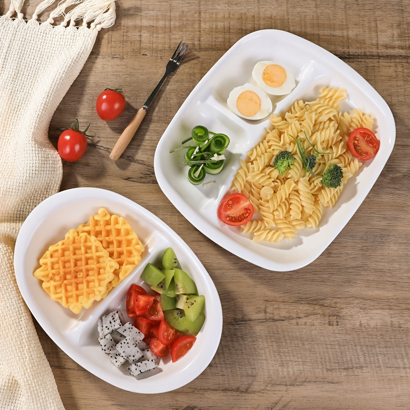 NUTRIUPS Durable Divided Plates 9 inch, 2 -Piece, Divided Dinner Plates  Portion Control Plates for Adults Bariatric Diet, Microwave& Dishwasher Safe