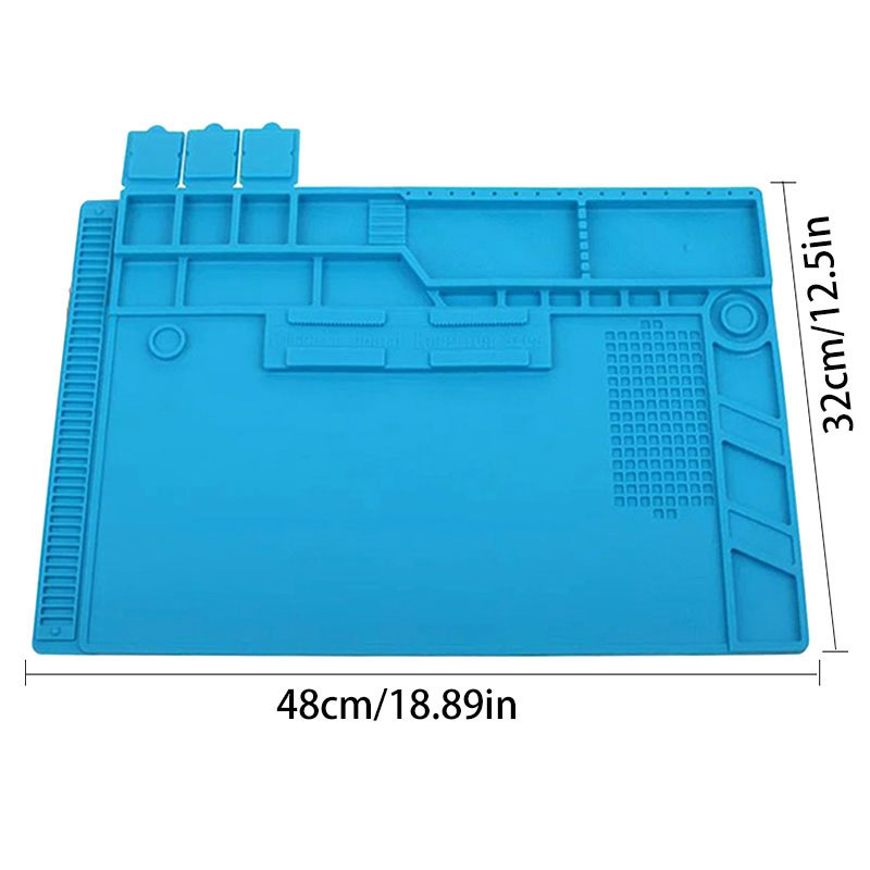 Silicone High Temperature Resistant Heat Insulation Mat with Scale Ruler  Screw Position