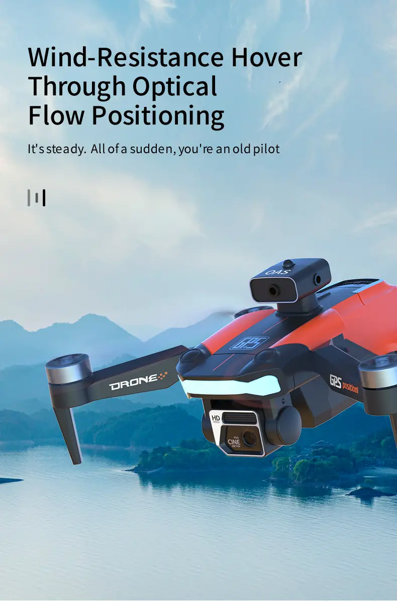 drone with dual camera gps optical flow positioning brushless motor gesture photography headless mode intelligent follow one key return details 8