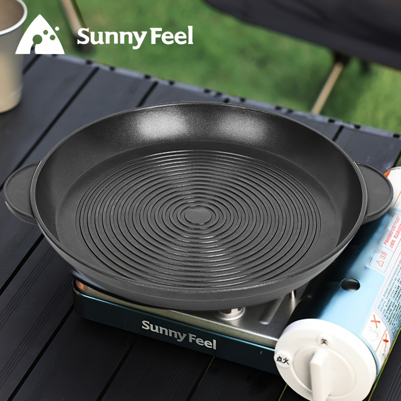 Round Cast Iron Grill Pan For Outdoor Camping And Bbq - High Thermal  Conductivity And Smooth Surface For Gas, Electric, Induction, Ceramic,  Halogen, And Campfire Cooking - Temu