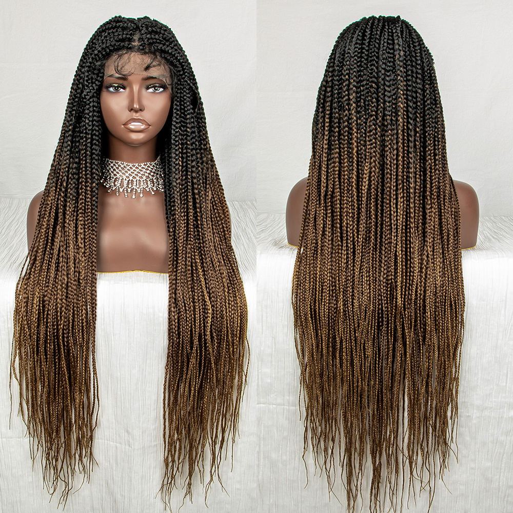 Braided Wig Full Lace Olive Green Corn Row Braids With Free