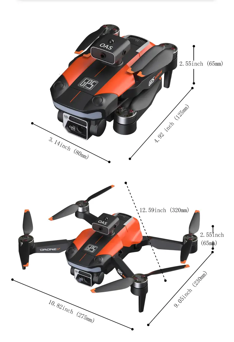 drone with dual camera gps optical flow positioning brushless motor gesture photography headless mode intelligent follow one key return details 23