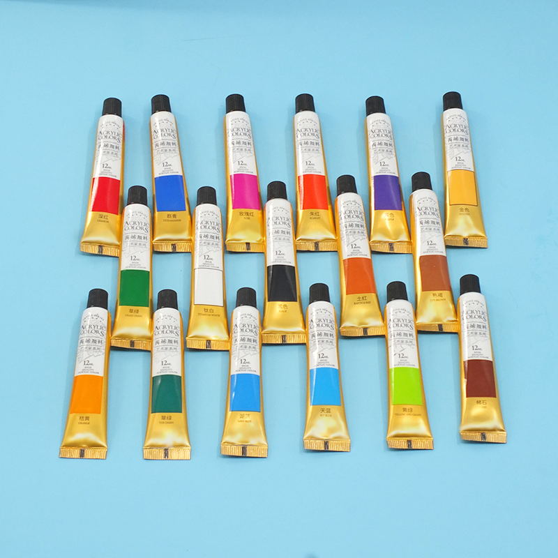 Professional Acrylic Paint Set 12/24 Colors Tubes Drawing - Temu