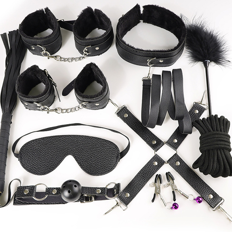 10pcs Bondage Restraints Kit, Leather Bondage Set Toys Valentine's Day Gift