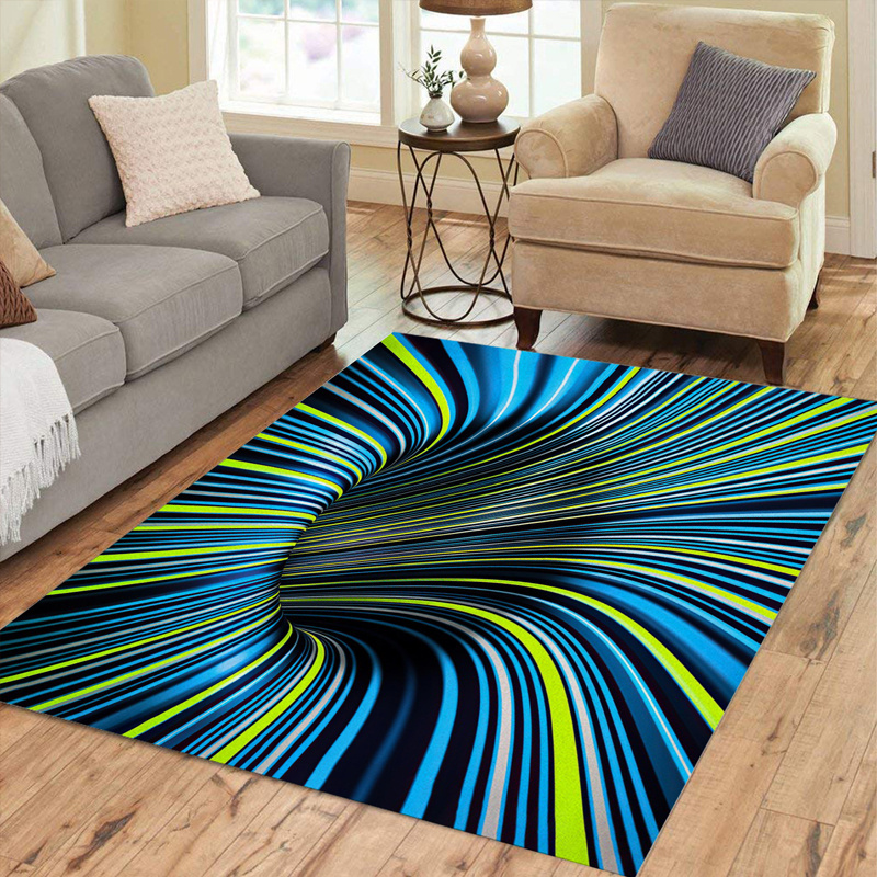 

1pc Abstract Geometric Optical Anti-slip Decor Rug