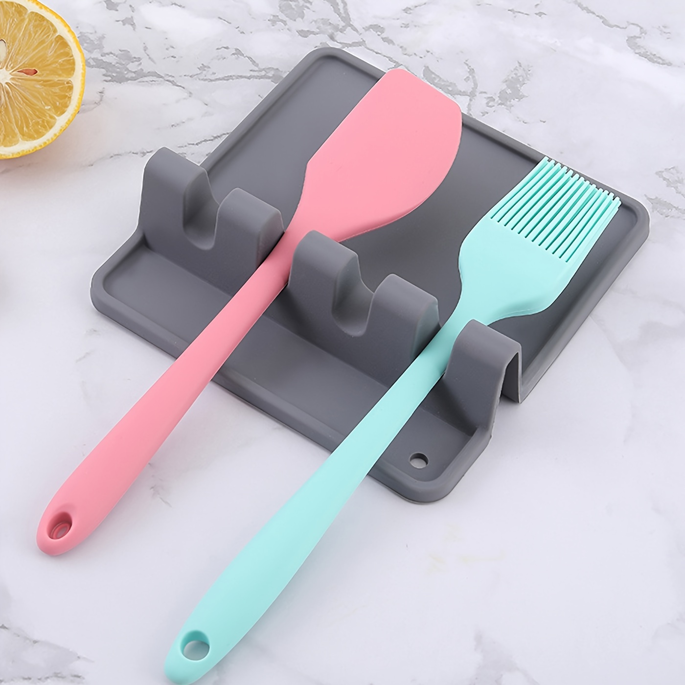 Poggiautensili in silicone da 1/2 pezzi con gocciolatoio per più utensili,  resistente al calore, poggiamestolo e portacucchiaio per piano cottura,  portautensili da cucina per mestoli, pinze e altro - Temu Italy