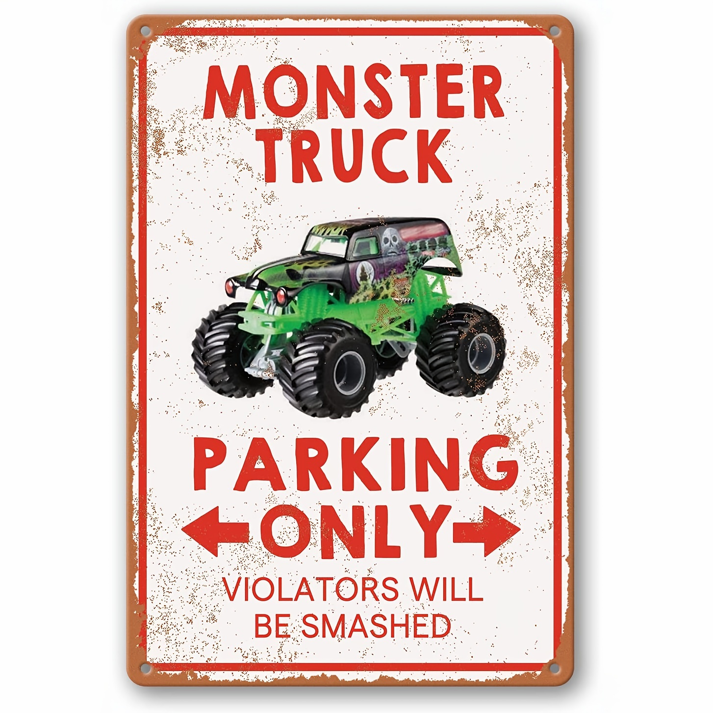 Vintage Monster Truck Parking Only Sign - Perfect Room Decor For