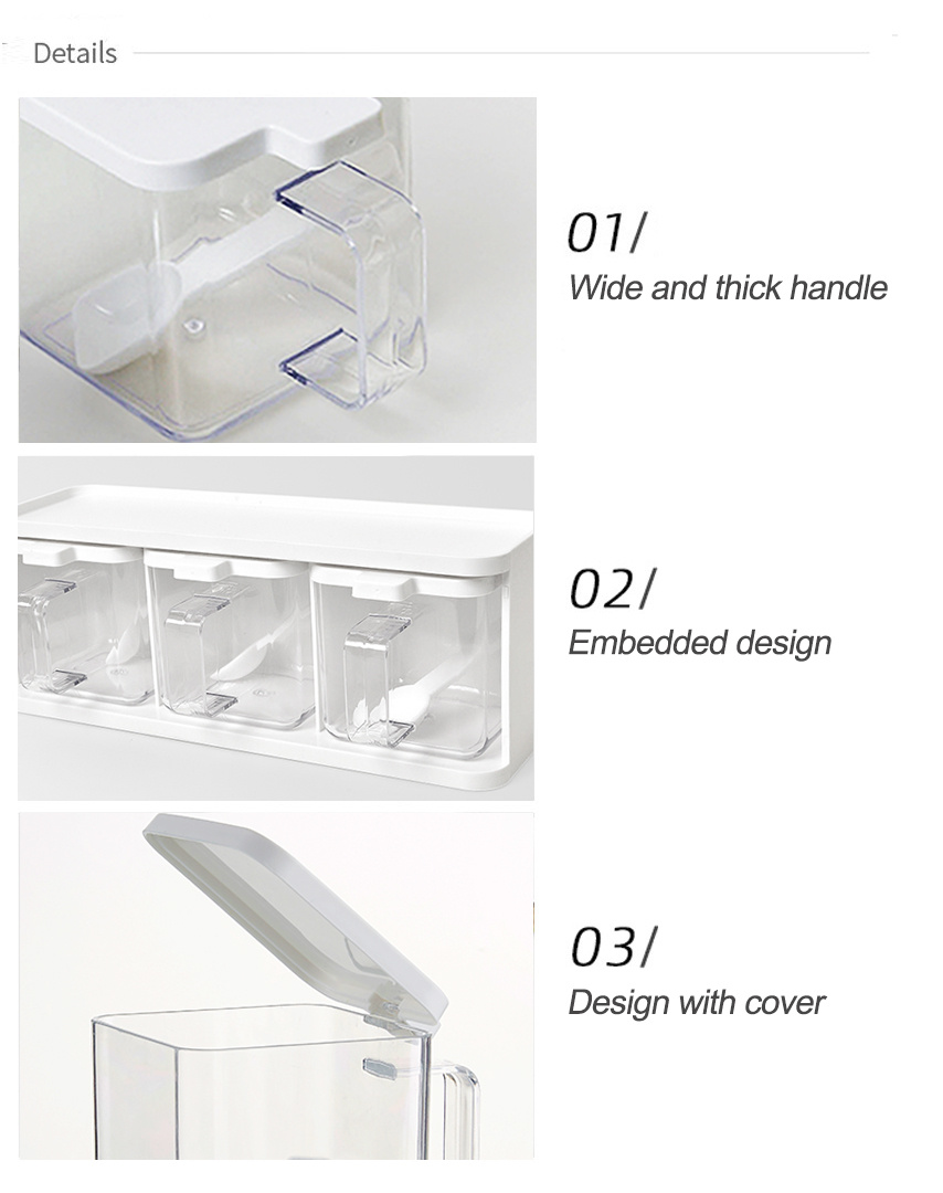 Transparent Seasoning Box With Handles And Spoons Perfect - Temu