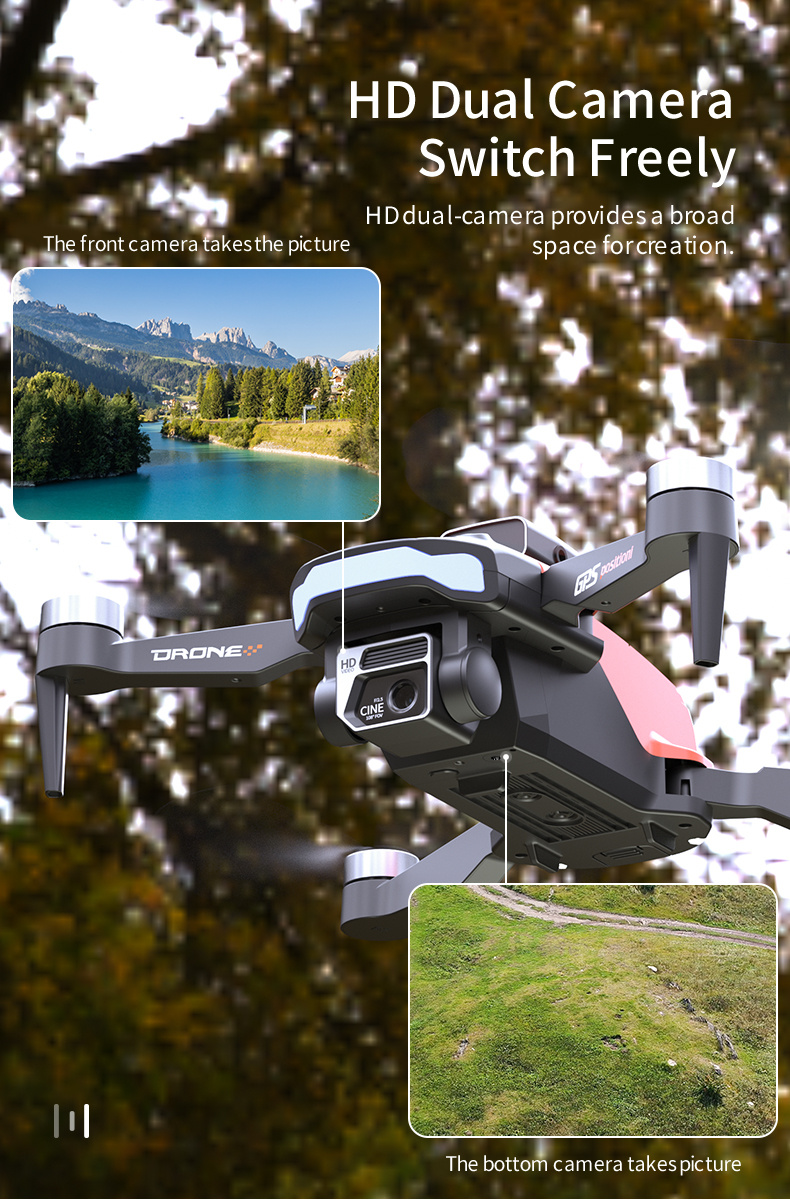 drone with obstacle avoidance remote control gesture photography brushless motor headless mode gps function one key return intelligent follow details 5
