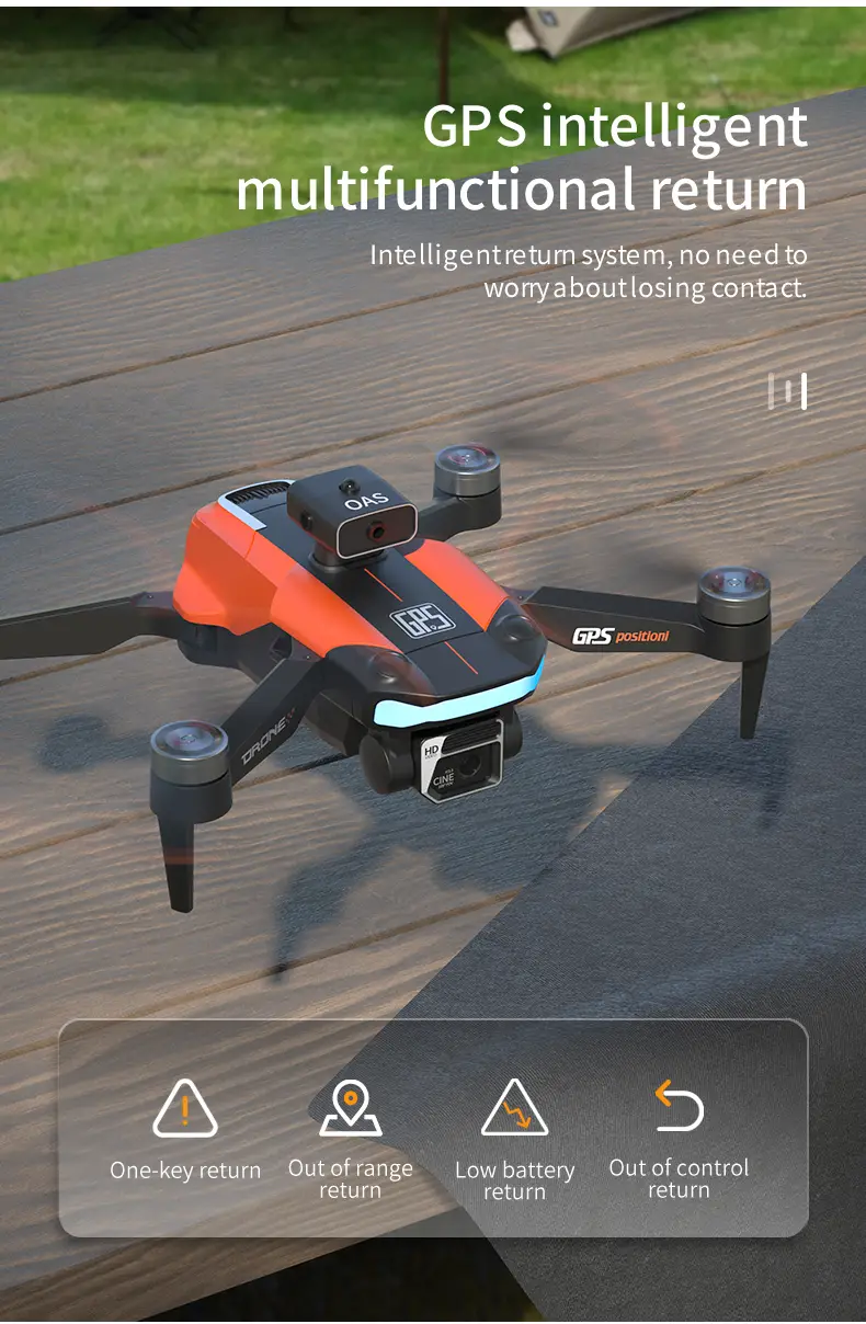 drone with dual camera gps optical flow positioning brushless motor gesture photography headless mode intelligent follow one key return details 9