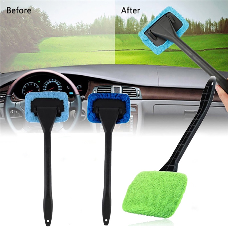 Car Windshield Cleaner Brush Extendable With Reusable And Washable Pads  180° Rotating Head Telescopic Anti-fog Auto Window Cleaning Kit - Temu
