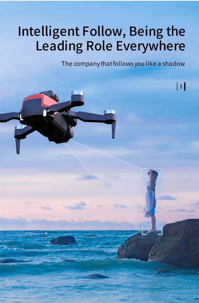 drone with dual camera gps optical flow positioning brushless motor gesture photography headless mode intelligent follow one key return details 11