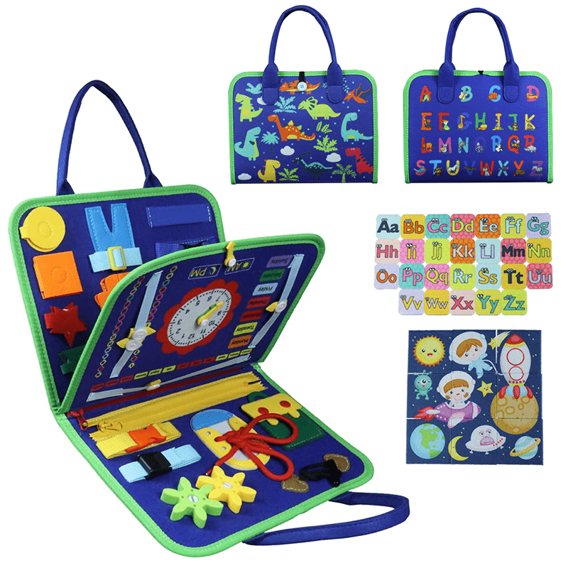 Montessori Busy Board DIY Accessories Portable Learning Skill Toy Activity  Sensory Board Activity Board for Children Holiday Gifts Astronaut 