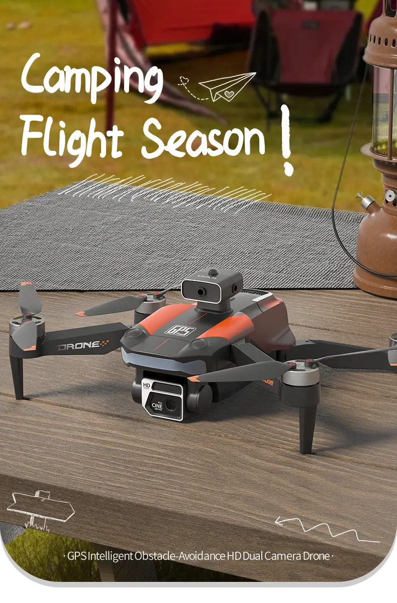 drone with dual camera gps optical flow positioning brushless motor gesture photography headless mode intelligent follow one key return details 0