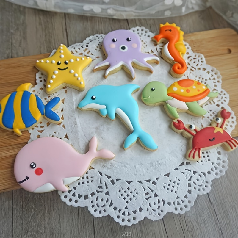 

8pcs Sea Fish Animal Cake And Pastry Mold - Perfect For Sugarcraft And Cookies Decorating