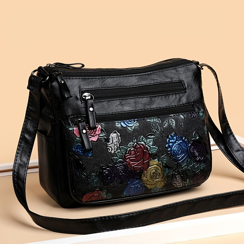 Stylish Floral Pattern Women's Single Shoulder Bag With Coin Purse