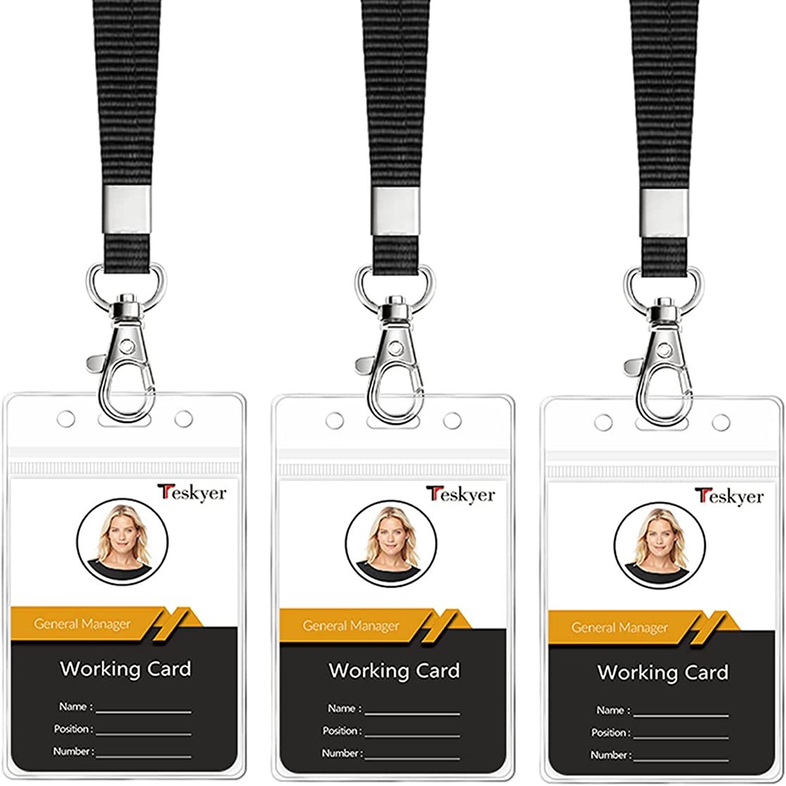  Teskyer 2 Value Pack Premium Badge Holder with Zipper
