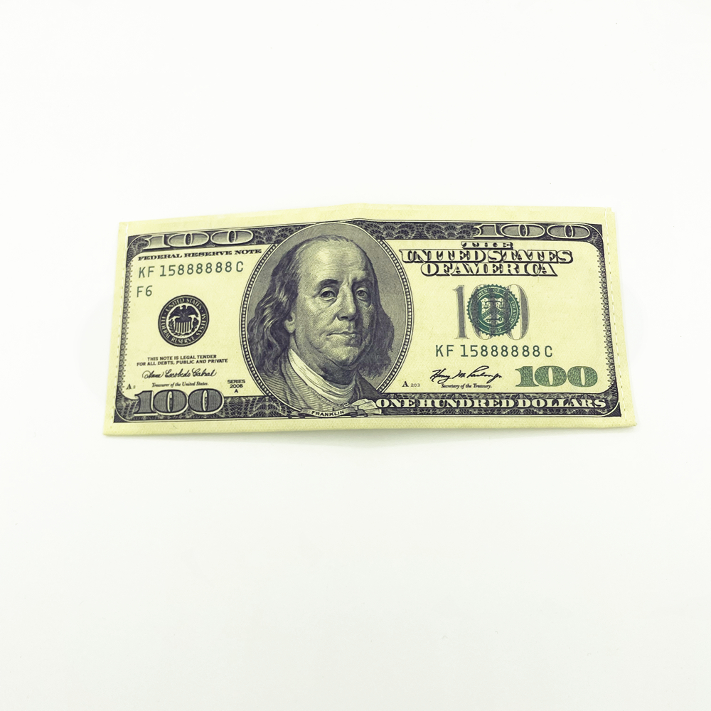 1pc créatif argent impression motif portefeuille stockage paquet Dollar  Sterling forme compartiment porte-carte porte-monnaie