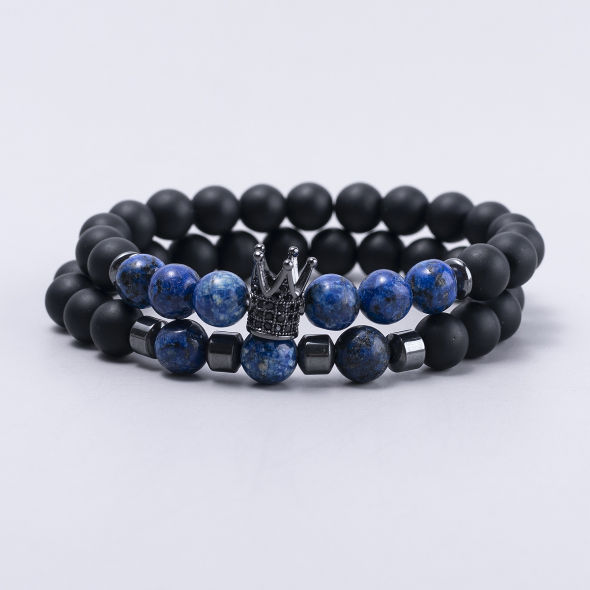 Large Bead Bracelet for Men Blue Lapis by King Baby