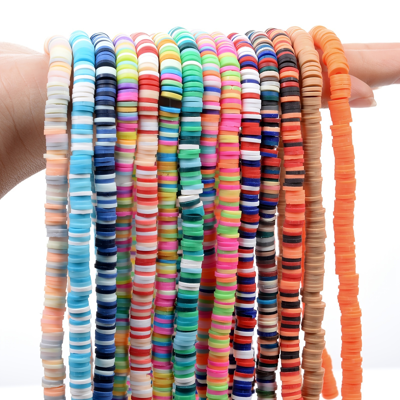 7200 Clay Beads Bracelet Making Kit,24 Colors Spacer Flat Beads for Jewelry  Maki