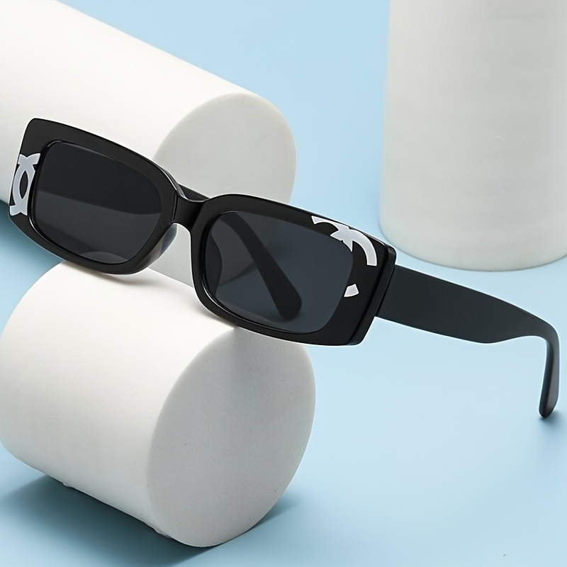 Polarized Rectangle Vintage 90s Sunglasses For Women Unisex Rectangular Chunky Glasses Uv 