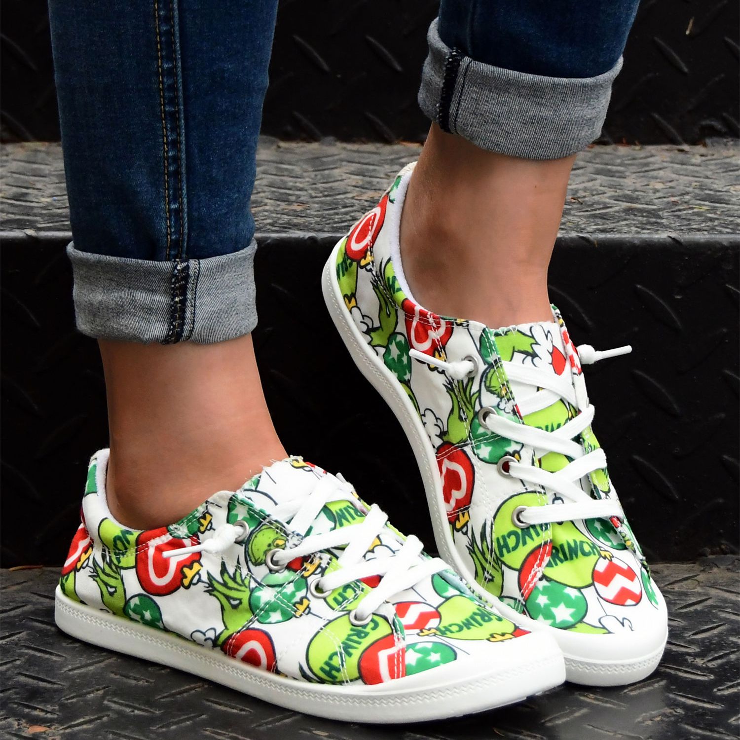 Cartoon Graphic Sneakers, Women's Cute Round Toe Lightweight Casual Shoes,Temu