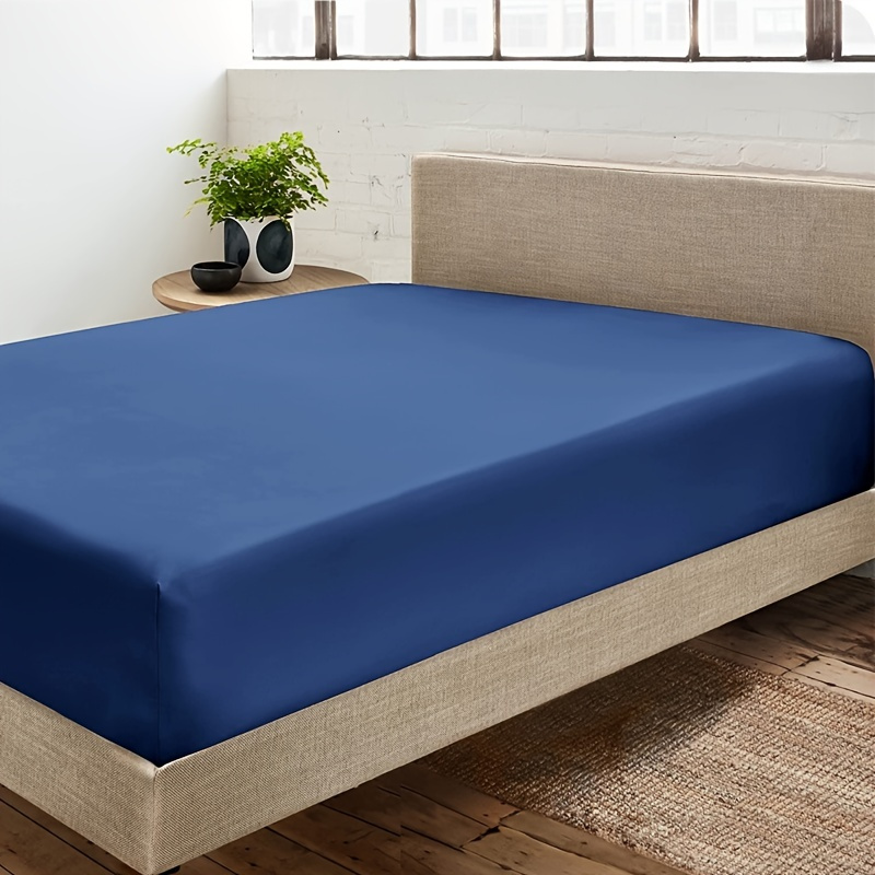 

1pc Fitted Sheet, Soft Comfortable Bedding Fitted Sheet, For Bedroom, Guest Room, Hotel Deep Pocket Fitted Sheet