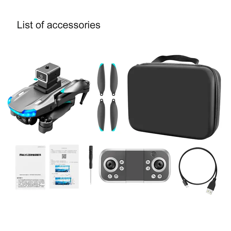 s138 foldable drone with auto avoid obstacles hd camera brushless motor live video gravity sensor gesture control optical flow positioning headless mode 3d flip rtf includes carrying bag details 22